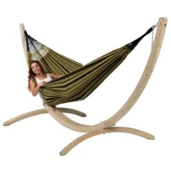 Tropilex® Hangmat Met Standaard Familie Wood & Black Edition Gold Geel -Tuinproducten 9965768