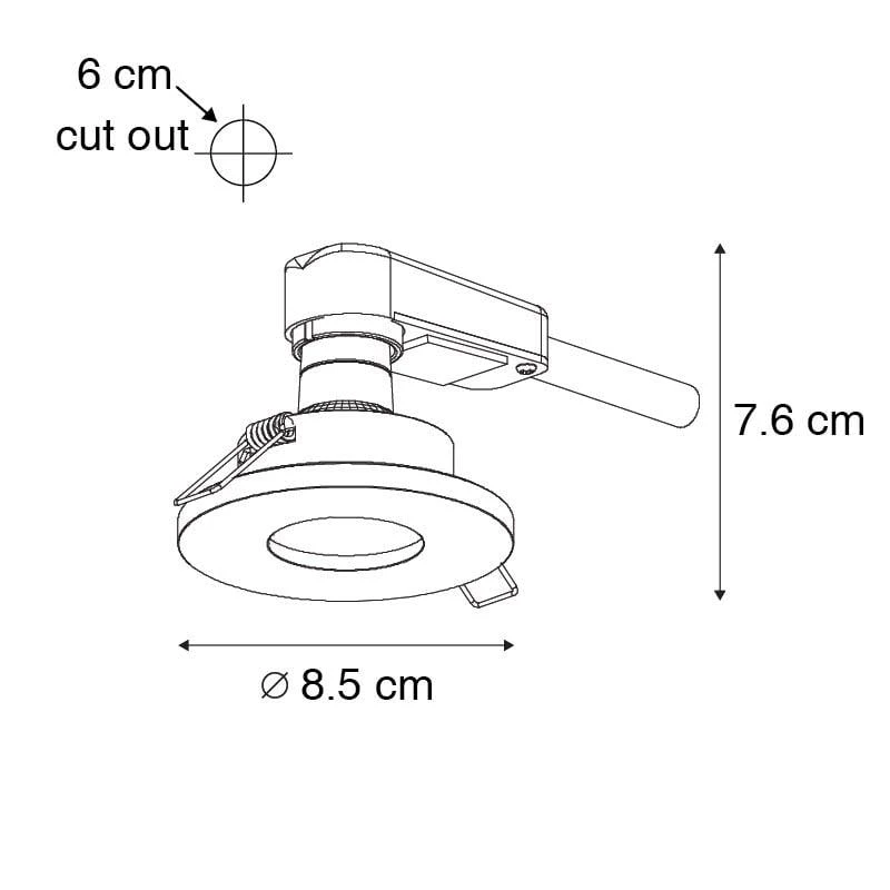 QAZQA Moderne Badkamer Inbouwspot Wit - Shed 7 QAZQA Moderne Badkamer Inbouwspot Wit - Shed - Afbeelding 5
