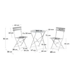 Kave Home - Beryl Outdoor Set, Bestaande Uit Een Tafel En 2 -Tuinproducten 9984378